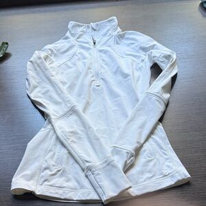 Lululemon Women's White Quarter-Zip Performance Top
